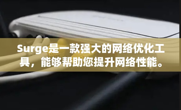 Surge是一款强大的网络优化工具,能够帮助您提升网络性能。以下是对Surge网络优化功能的详细指南 Surge是一款强大的网络优化工具,能够帮助您提升网络性能。以下是对Surge网络优化功能的详细指南