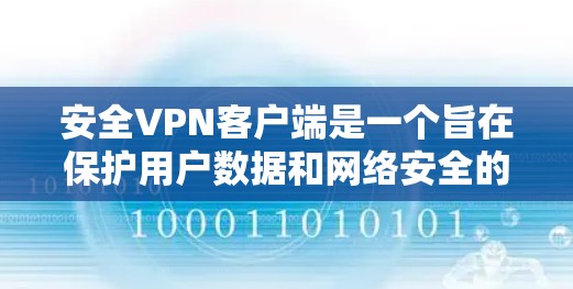 安全VPN客户端是一个旨在保护用户数据和网络安全的加密软件工具。以下是对该产品的详细介绍