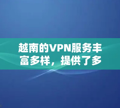 越南的VPN服务丰富多样，提供了多种选择，帮助用户在线访问不同网络服务。以下是越南主要的VPN服务及其特点
